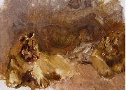 Max Slevogt Study of Lions oil painting